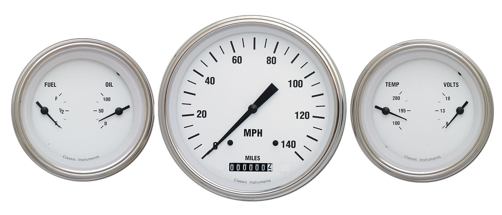 Classic Instruments White Hot Series Gauge Sets WH64SLC