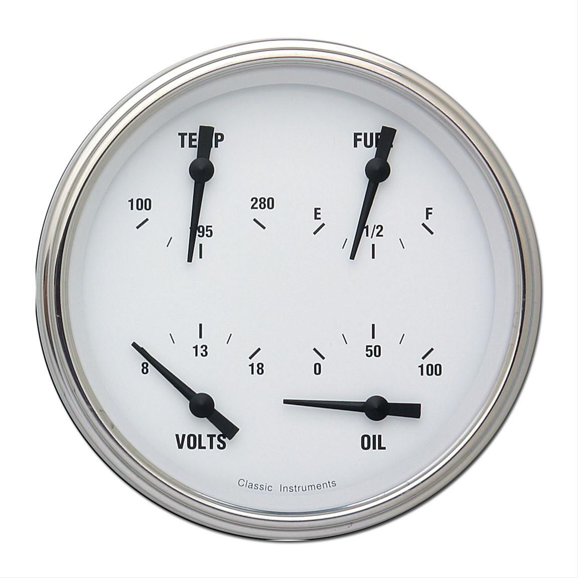 Classic Instruments White Hot Series Gauge Sets WH78SLF