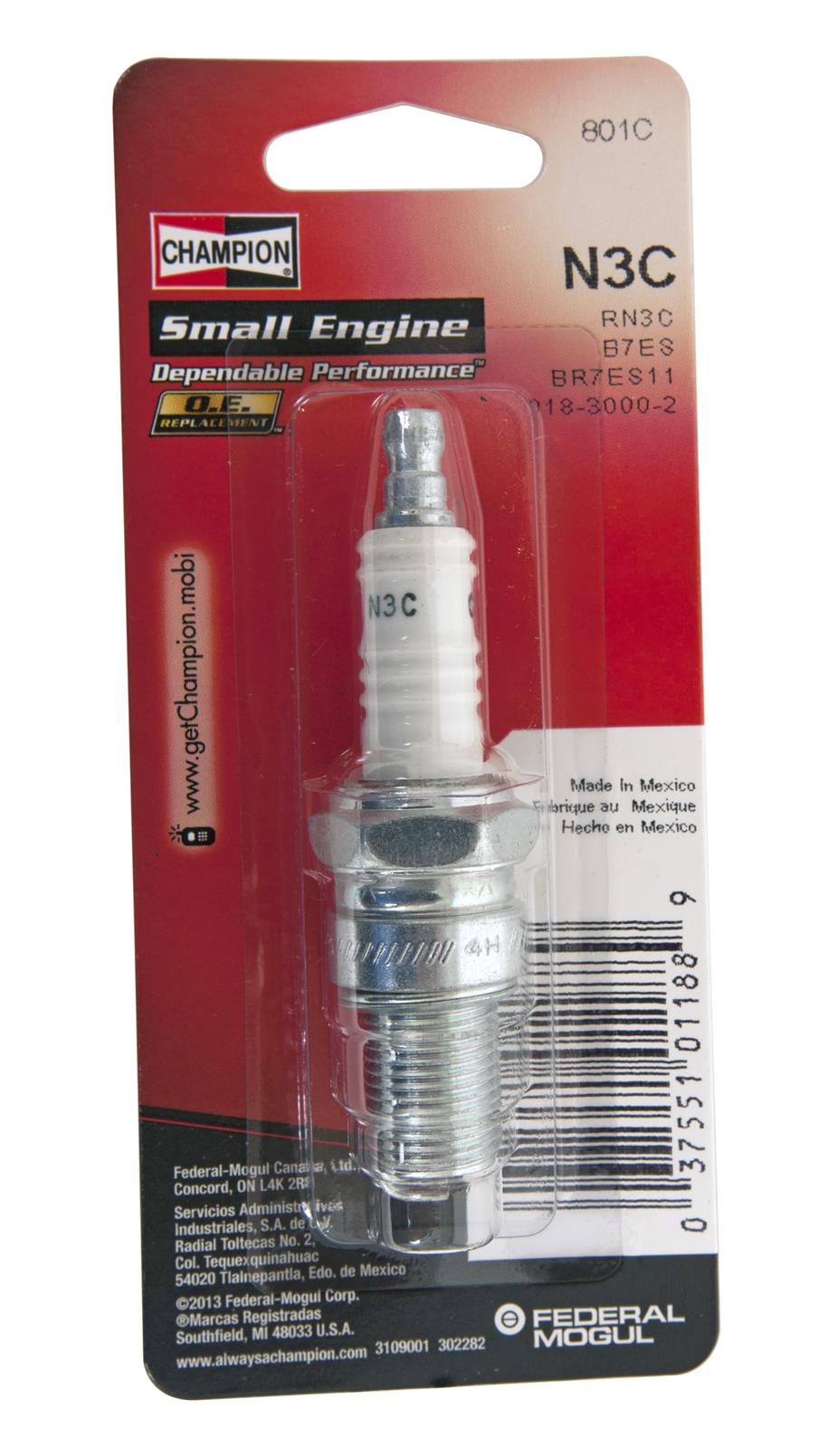 Champion Copper Plus Spark Plugs 801C