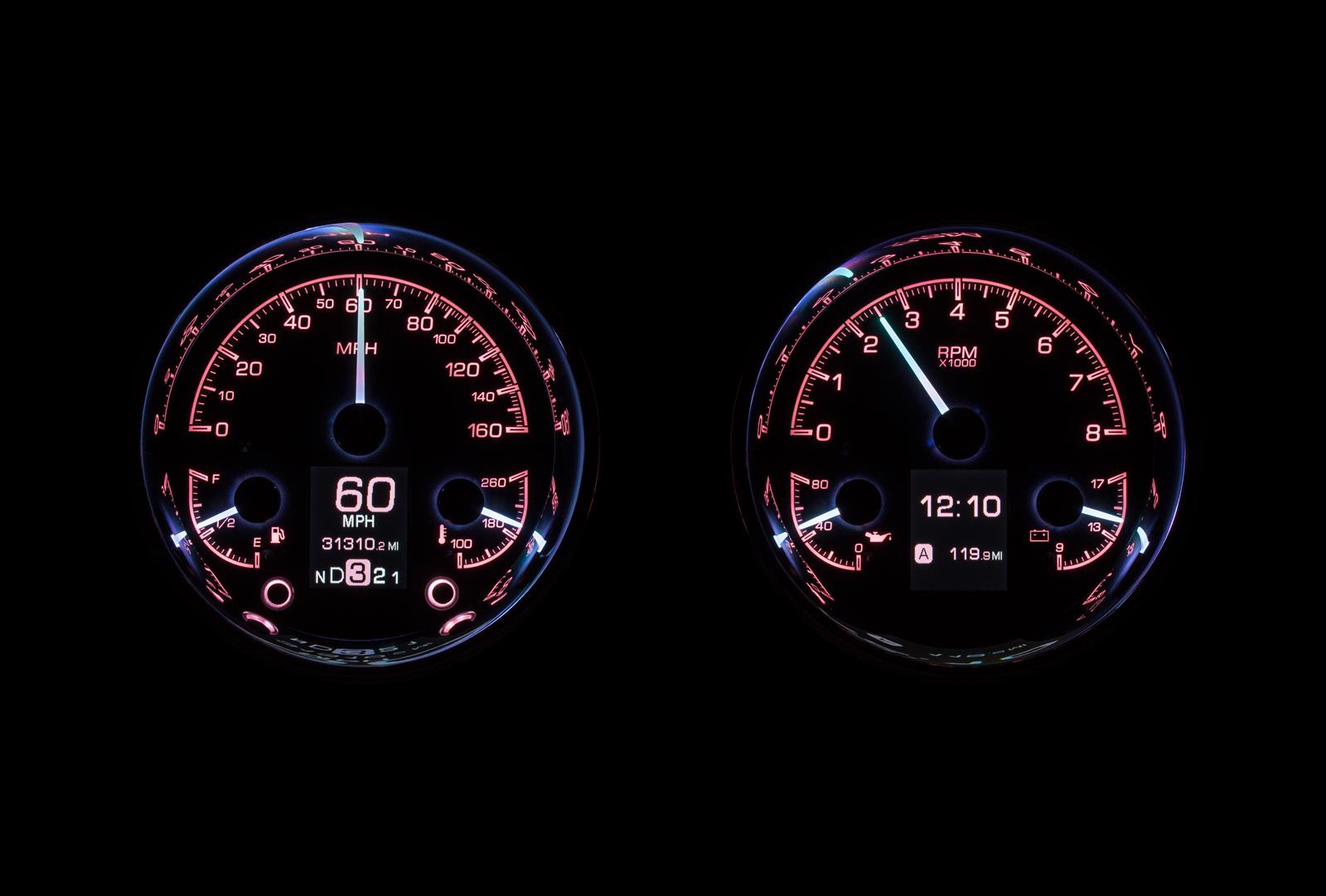 Dakota Digital HDX Series Universal Round Analog Gauge Kits HDX-2014-K