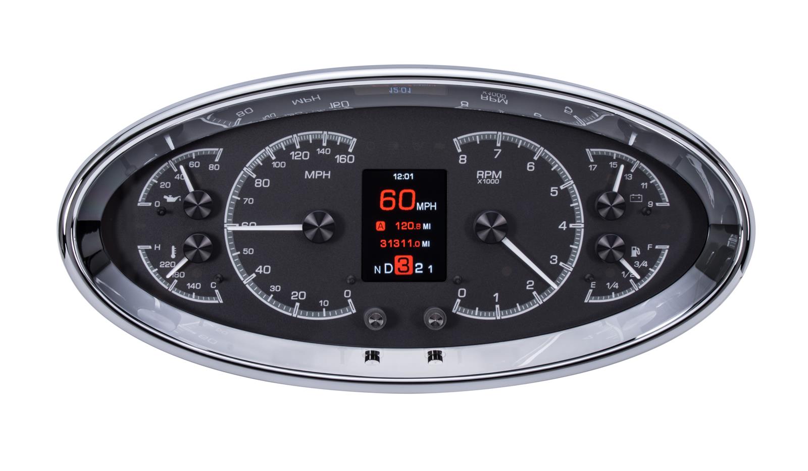 Dakota Digital HDX Series Universal Elliptical Analog Gauge Kits HDX-2017-K