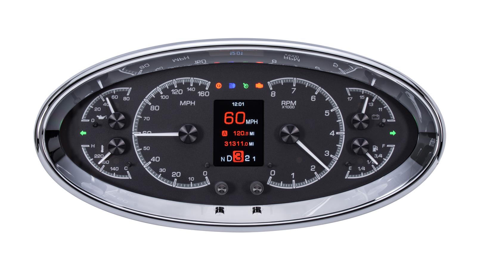 Dakota Digital HDX Series Universal Elliptical Analog Gauge Kits HDX-2017-K