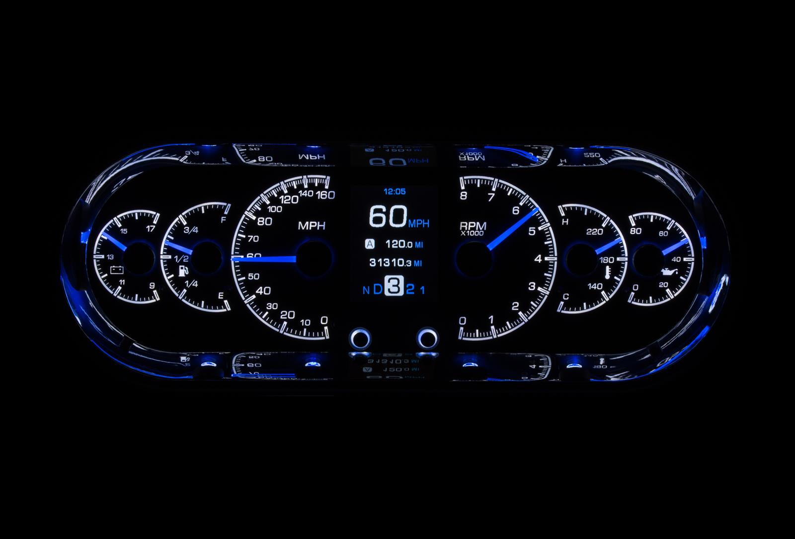 Dakota Digital HDX Series Universal Rounded Rectangle Analog Gauge Kits HDX-2018-S