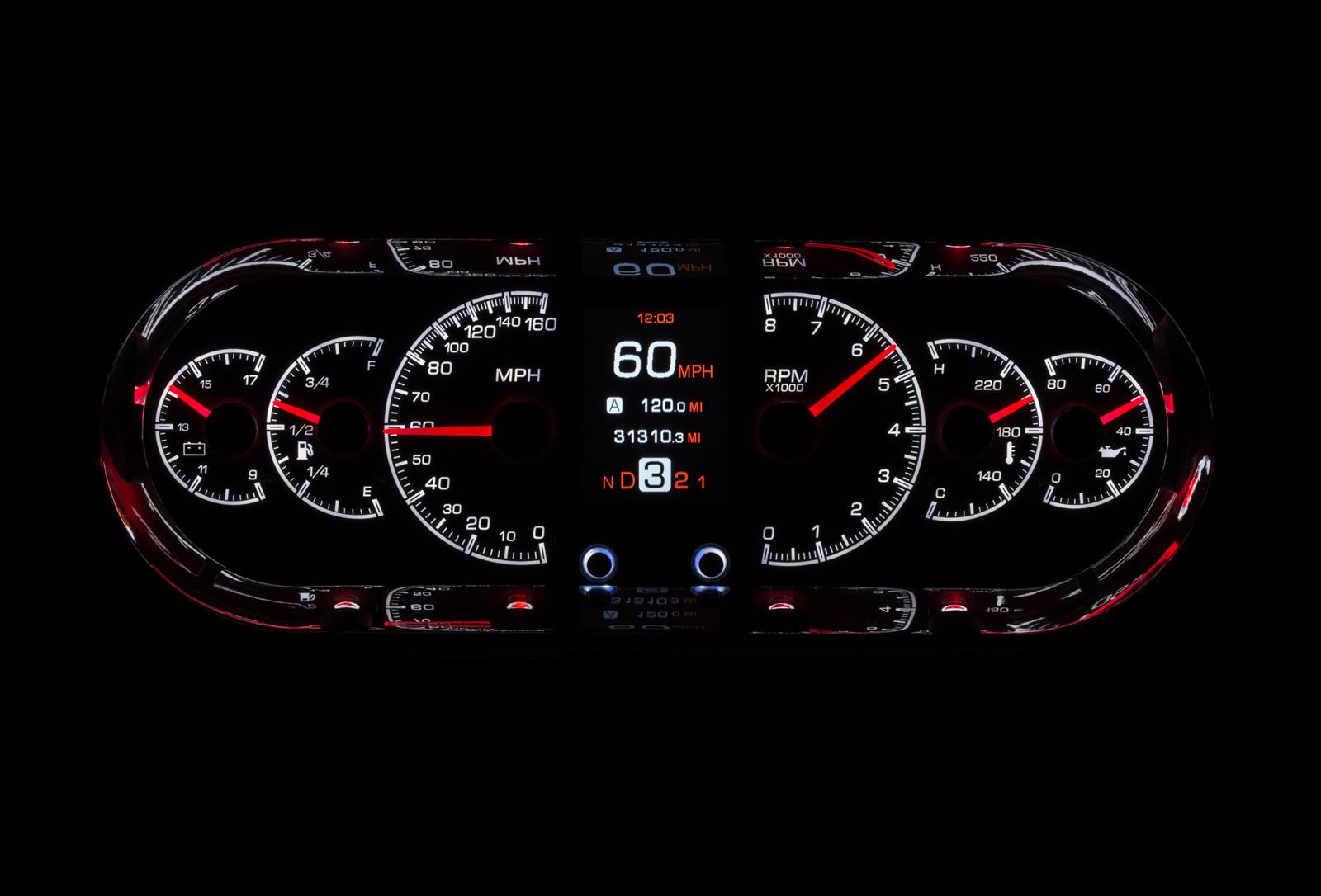 Dakota Digital HDX Series Universal Rounded Rectangle Analog Gauge Kits HDX-2018-K