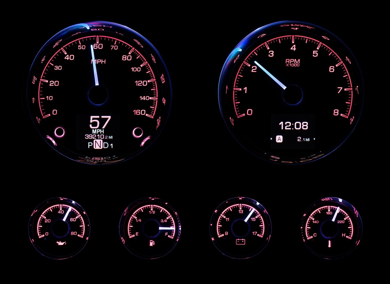 Dakota Digital HDX Series Universal Round Analog Gauge Kits HDX-2024-S