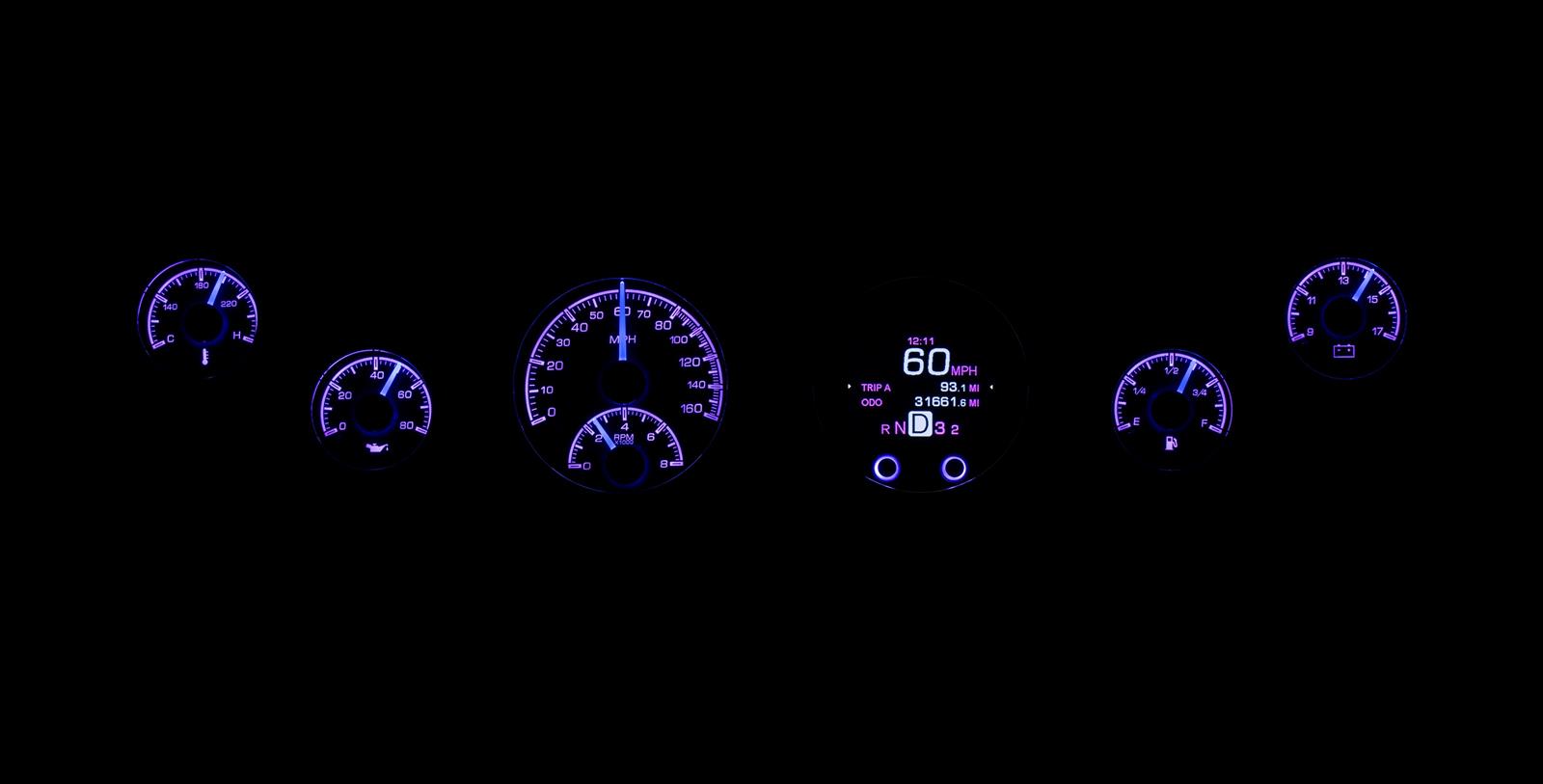 Dakota Digital HDX Series Universal Round Analog Gauge Kits HDX-2060-S