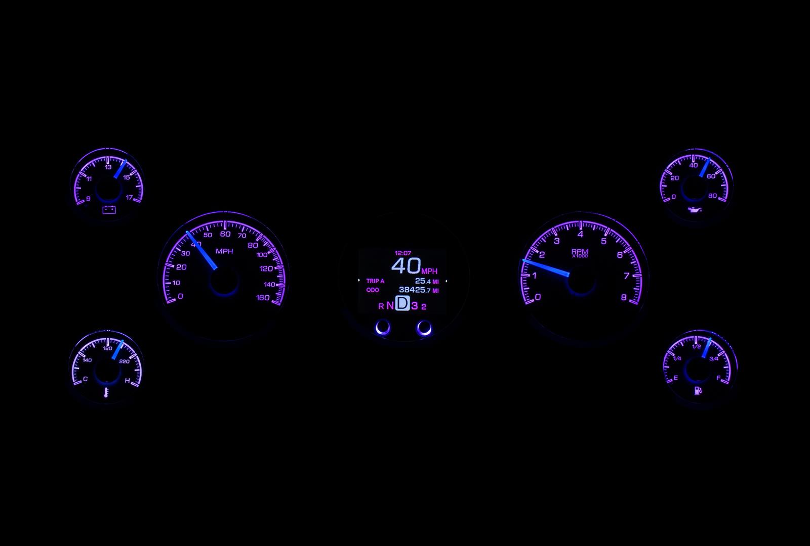 Dakota Digital HDX Series Universal Round Analog Gauge Kits HDX-2070-K