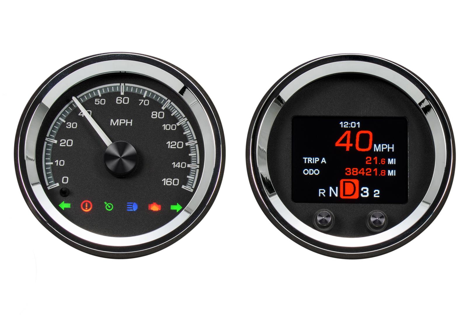 Dakota Digital HDX Series Universal Round Analog Gauge Kits HDX-2070-K