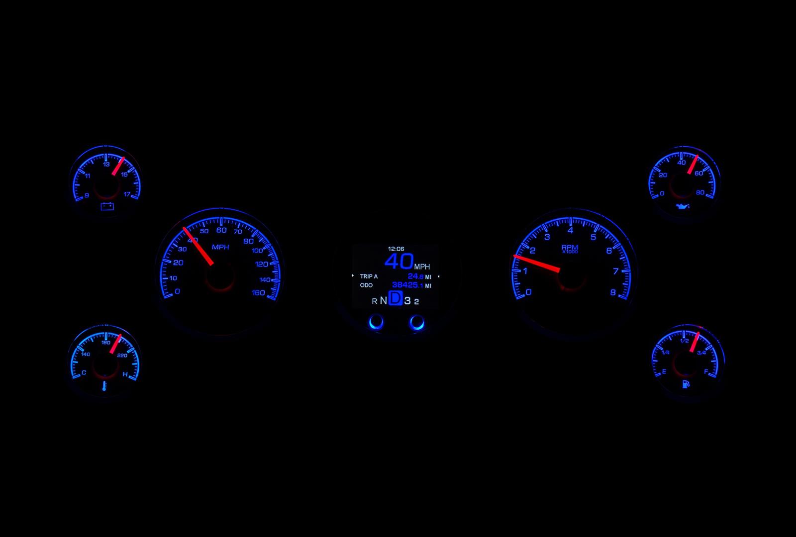 Dakota Digital HDX Series Universal Round Analog Gauge Kits HDX-2070-K