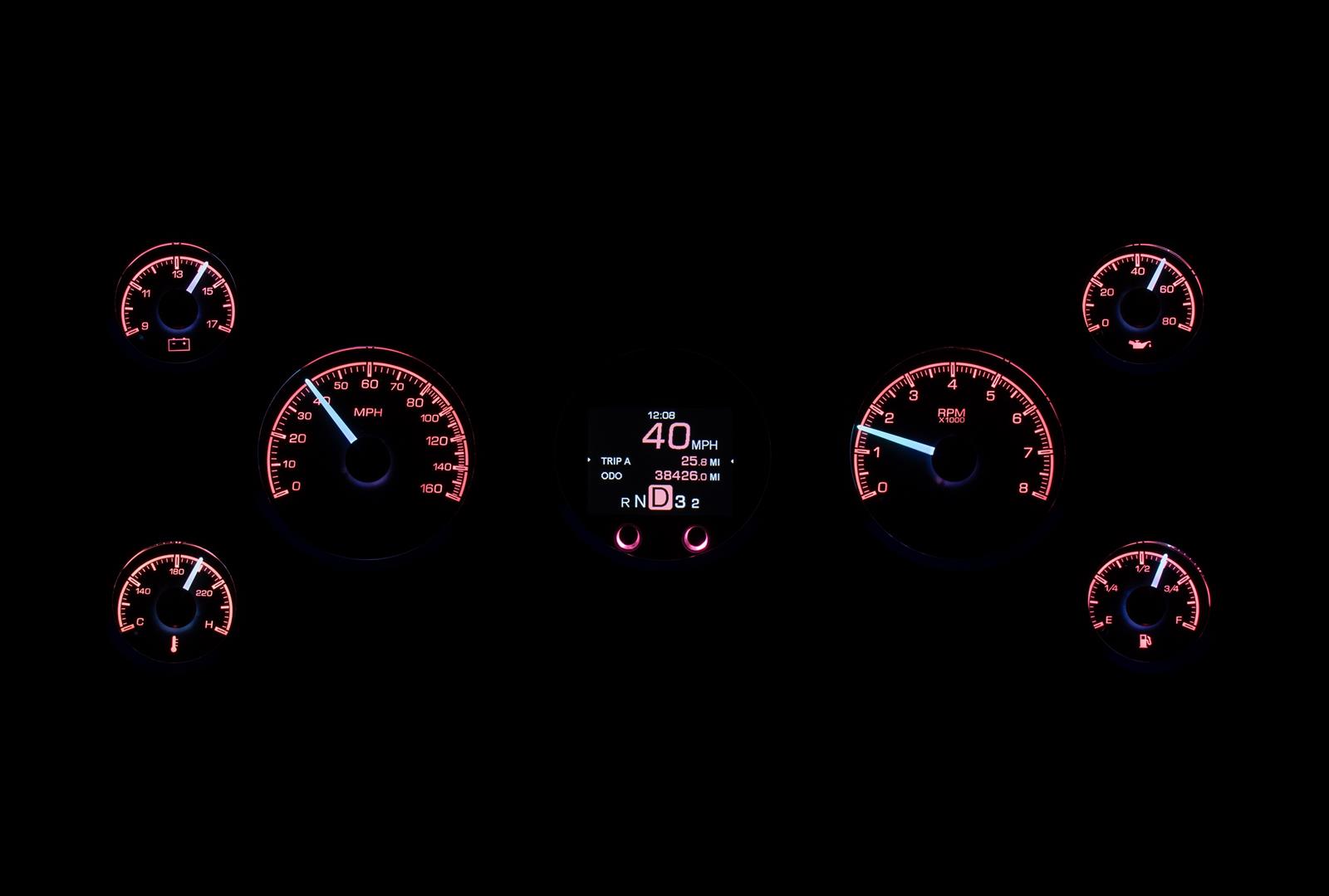 Dakota Digital HDX Series Universal Round Analog Gauge Kits HDX-2070-S