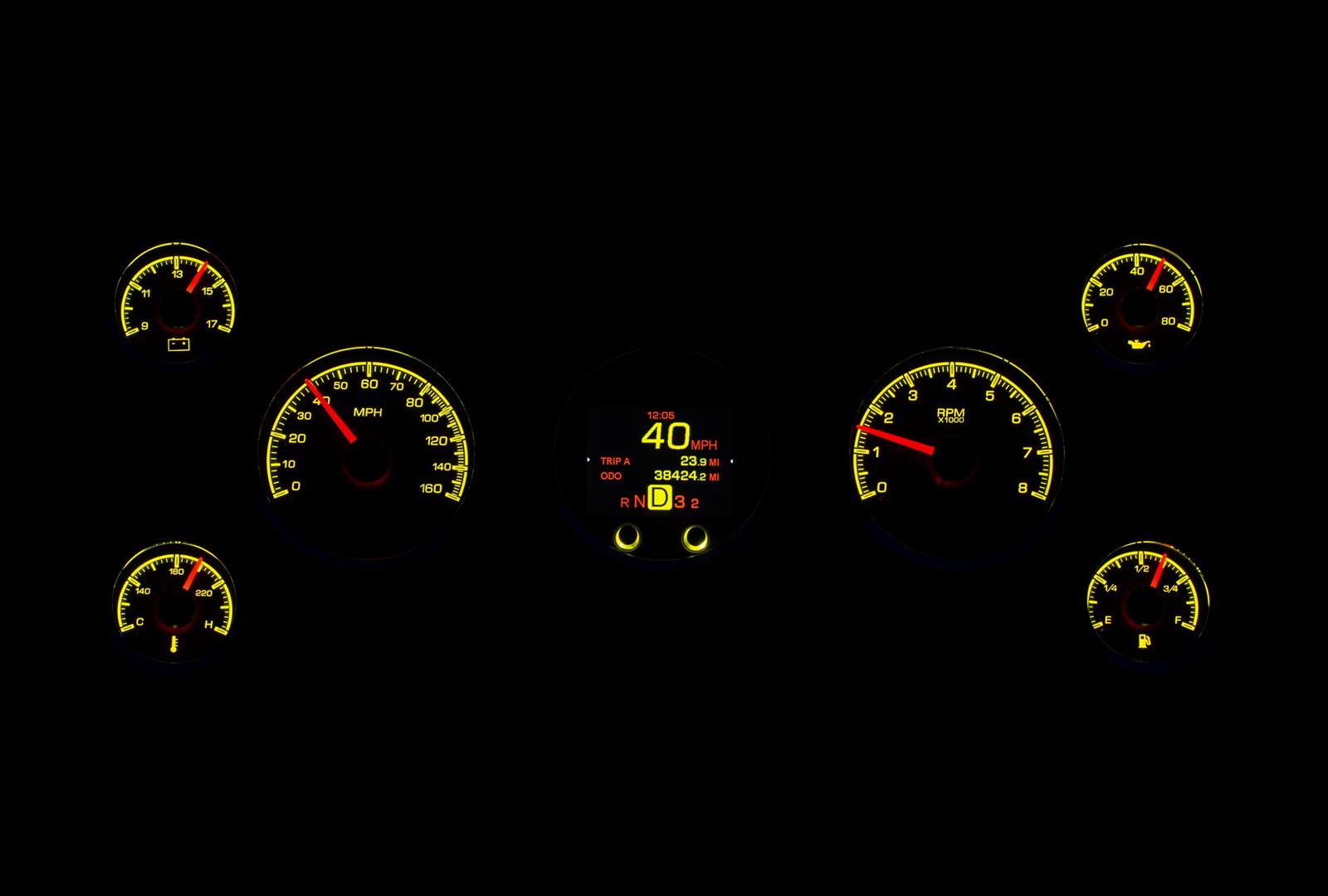 Dakota Digital HDX Series Universal Round Analog Gauge Kits HDX-2070-K