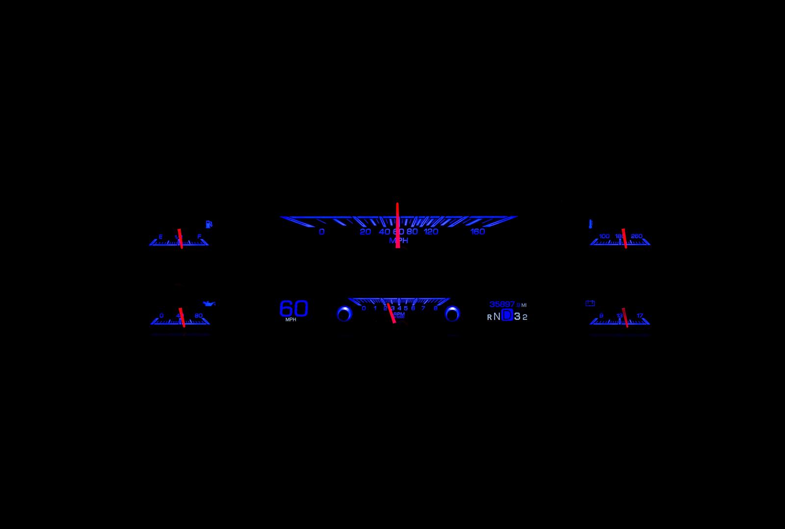 Dakota Digital HDX Direct-Fit Analog Gauge Systems HDX-67F-PU-S