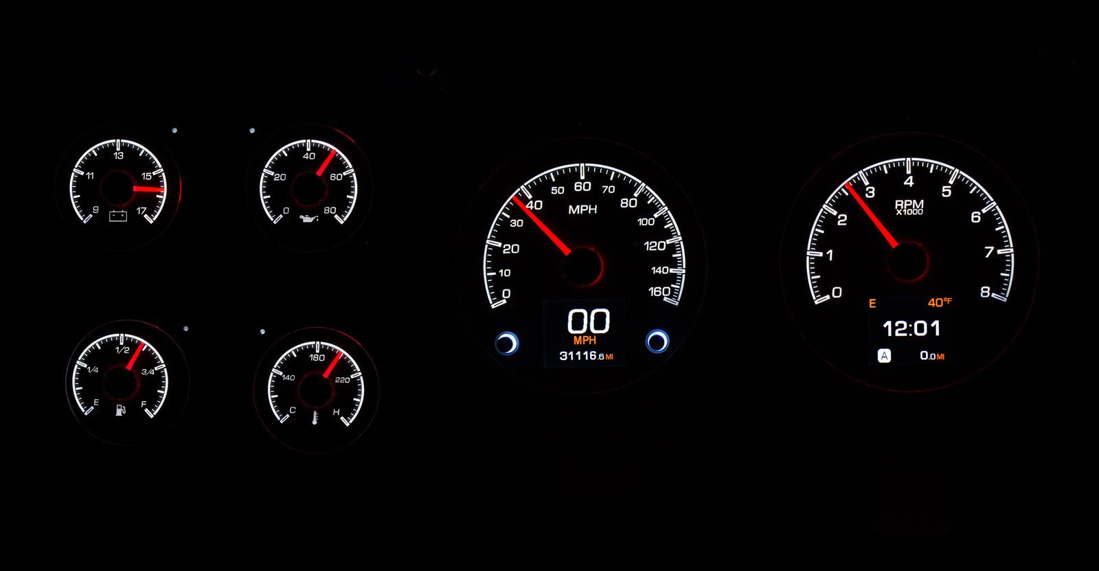 Dakota Digital HDX Direct-Fit Analog Gauge Systems HDX-73C-PU-K