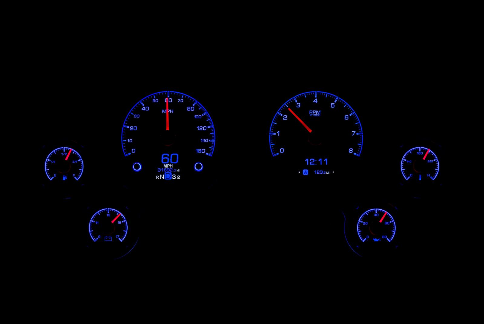 Dakota Digital HDX Direct-Fit Analog Gauge Systems HDX-63C-VET-S