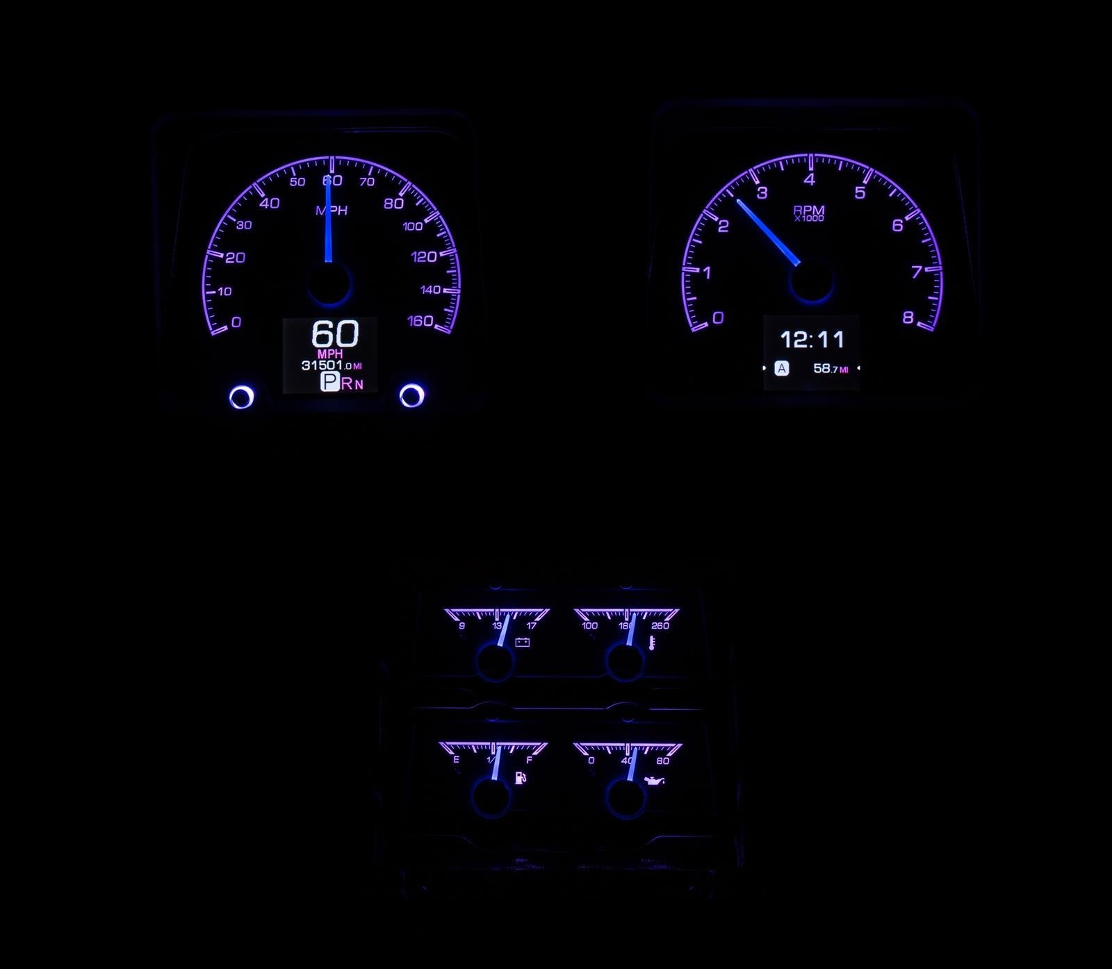 Dakota Digital HDX Direct-Fit Analog Gauge Systems HDX-69C-CAC-S