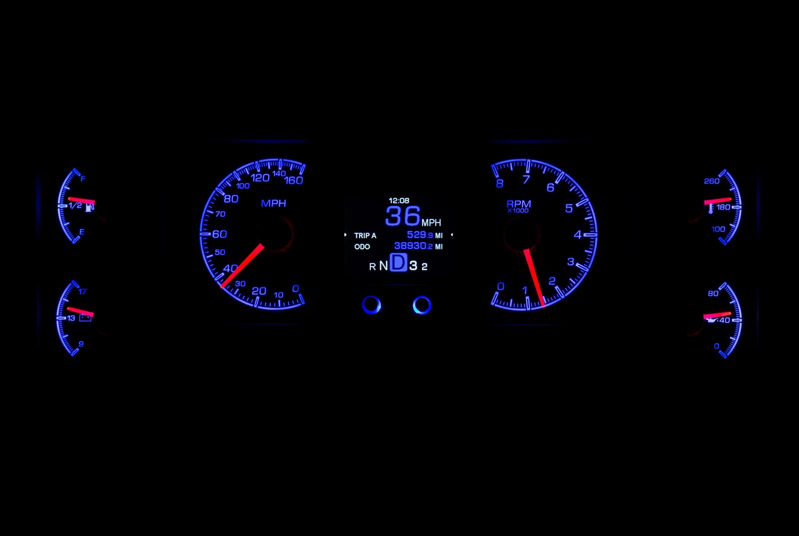 Dakota Digital HDX Direct-Fit Analog Gauge Systems HDX-84B-REG-S