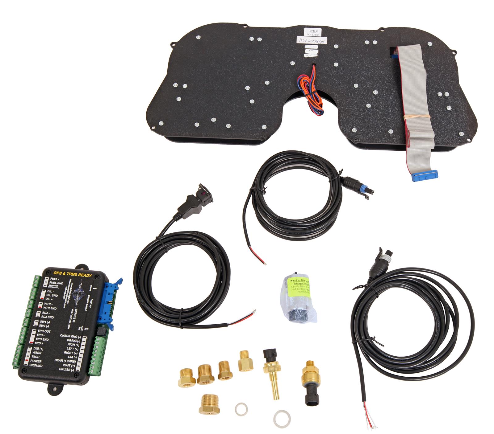 Dakota Digital Gauge Kits and Instrument Clusters MFD3-67C-PU-CLK-T