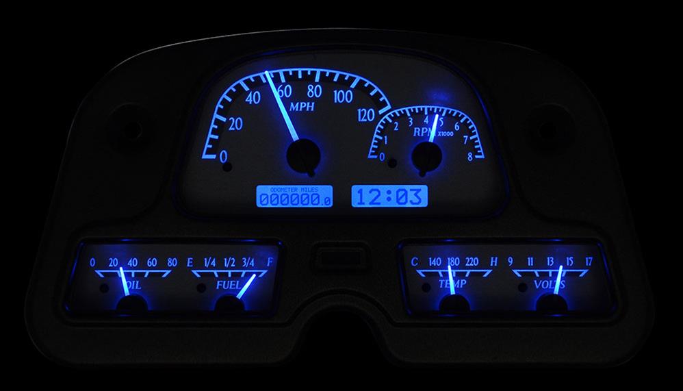 Dakota Digital VHX Series Direct-Fit Analog Gauge Systems MHX-62T-FJ-S-B