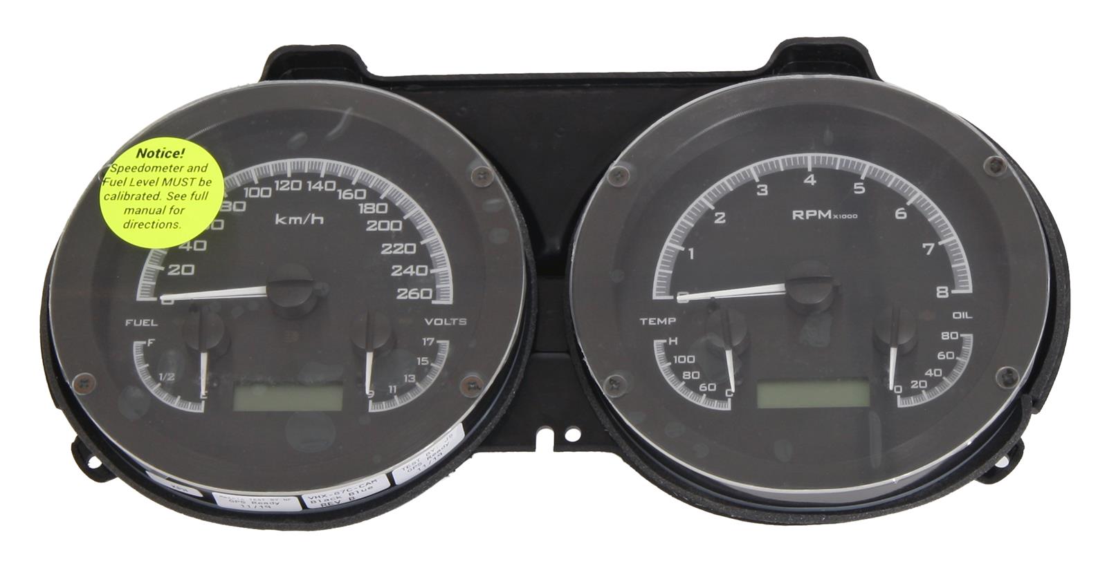 Dakota Digital VHX Series Direct-Fit Analog Gauge Systems MHX-67C-CAM-K-B