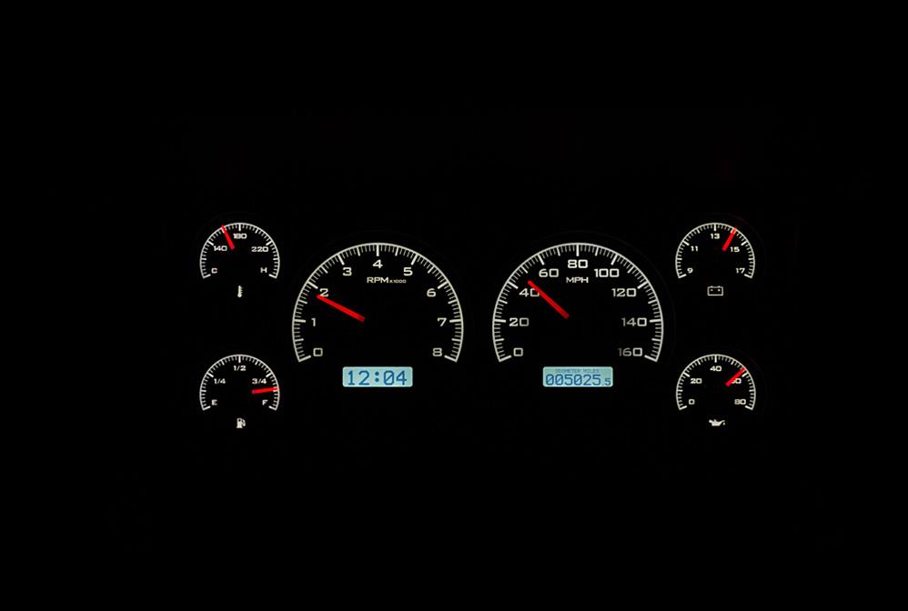 Dakota Digital VHX Series Direct-Fit Analog Gauge Systems VHX-86C-S10-K-W