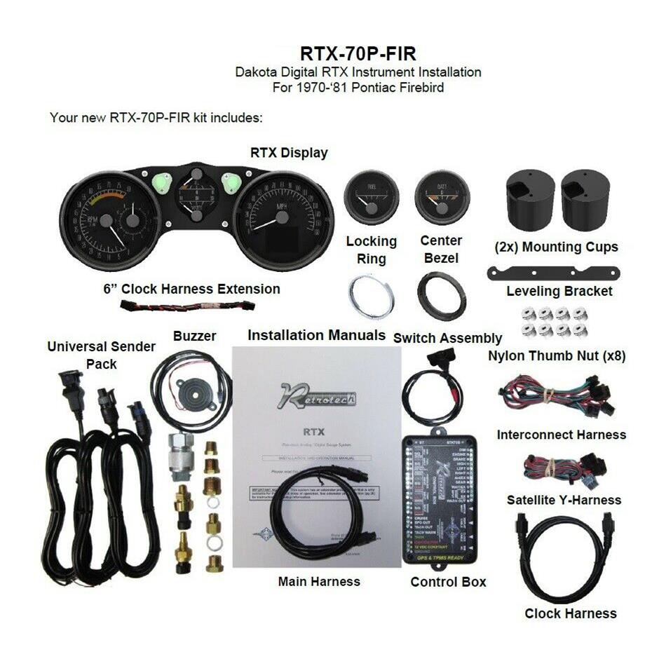 Dakota Digital RTX Direct-Fit Gauge Kits RTX-70P-FIR-X