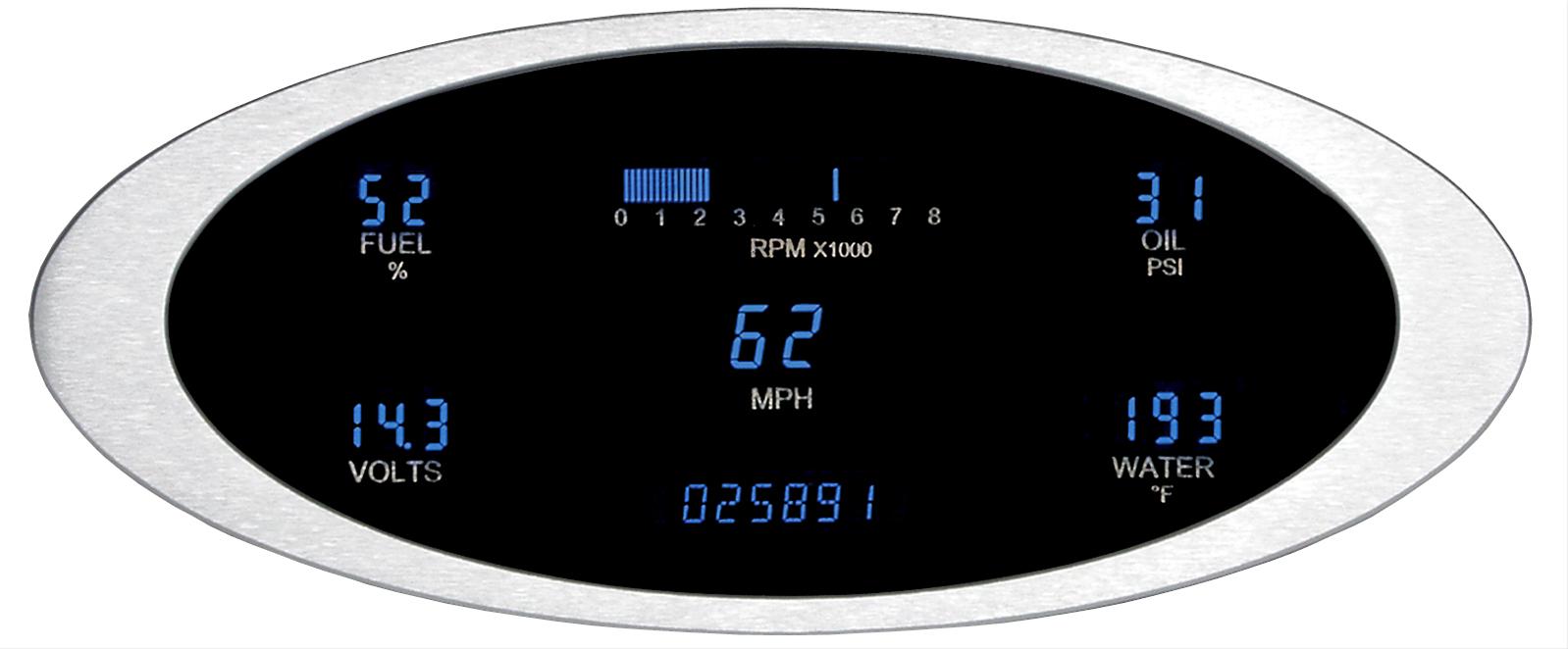 Dakota Digital Elliptical Designer Series Digital Gauge Kits VFD3-1011-T