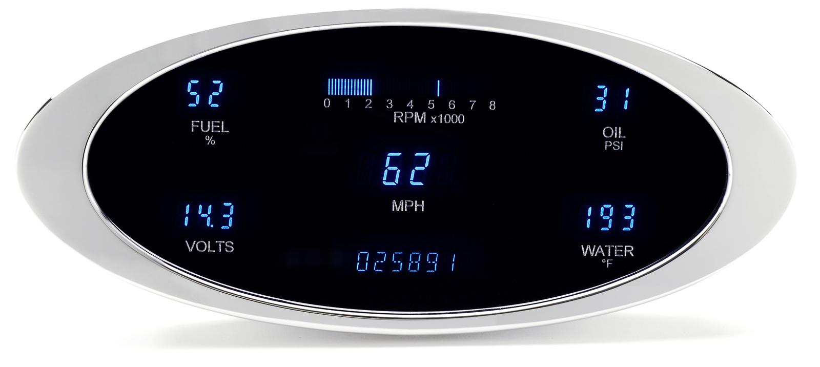 Dakota Digital Elliptical Designer Series Digital Gauge Kits VFD3-1011-C-T