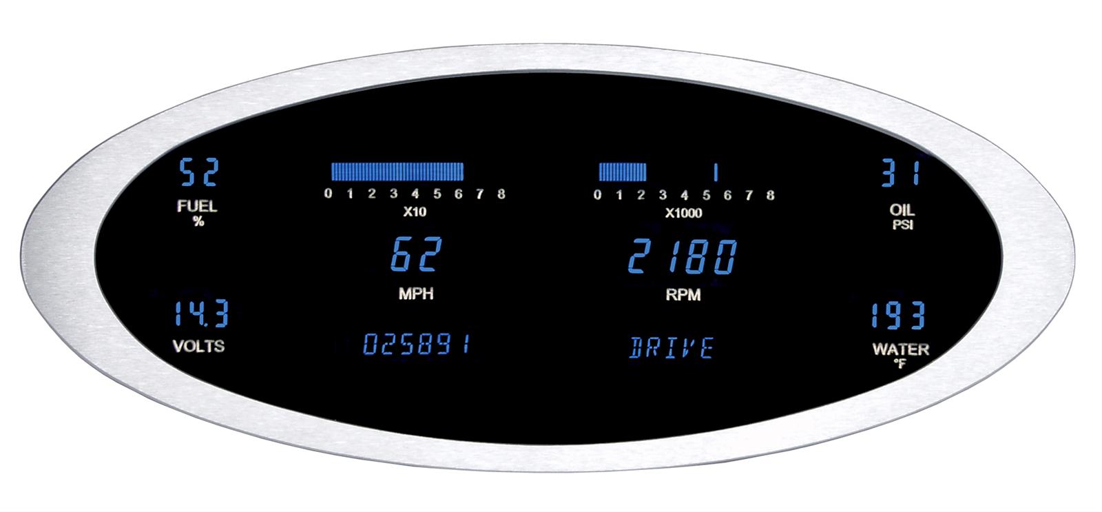 Dakota Digital Elliptical Designer Series Digital Gauge Kits VFD3-1012-T