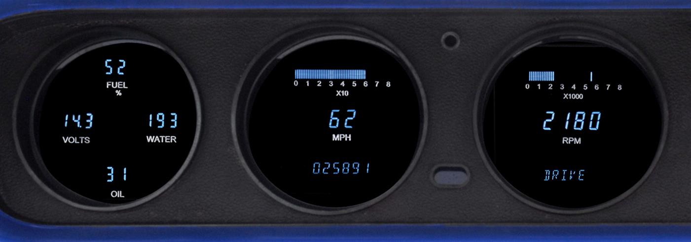 Dakota Digital VFD3 Direct-Fit Digital Instrument Systems VFD3-64P-GTO-Z