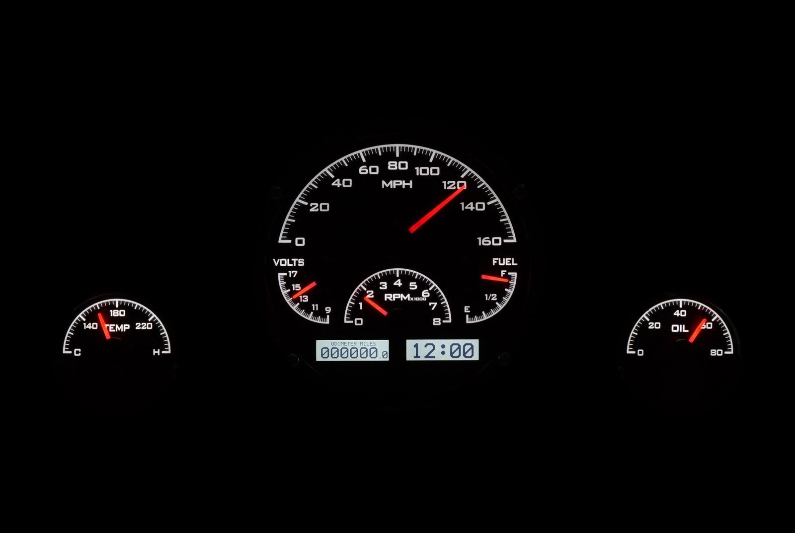 Dakota Digital VHX Series Universal Round Analog Gauge Kits VHX-1013-K-W