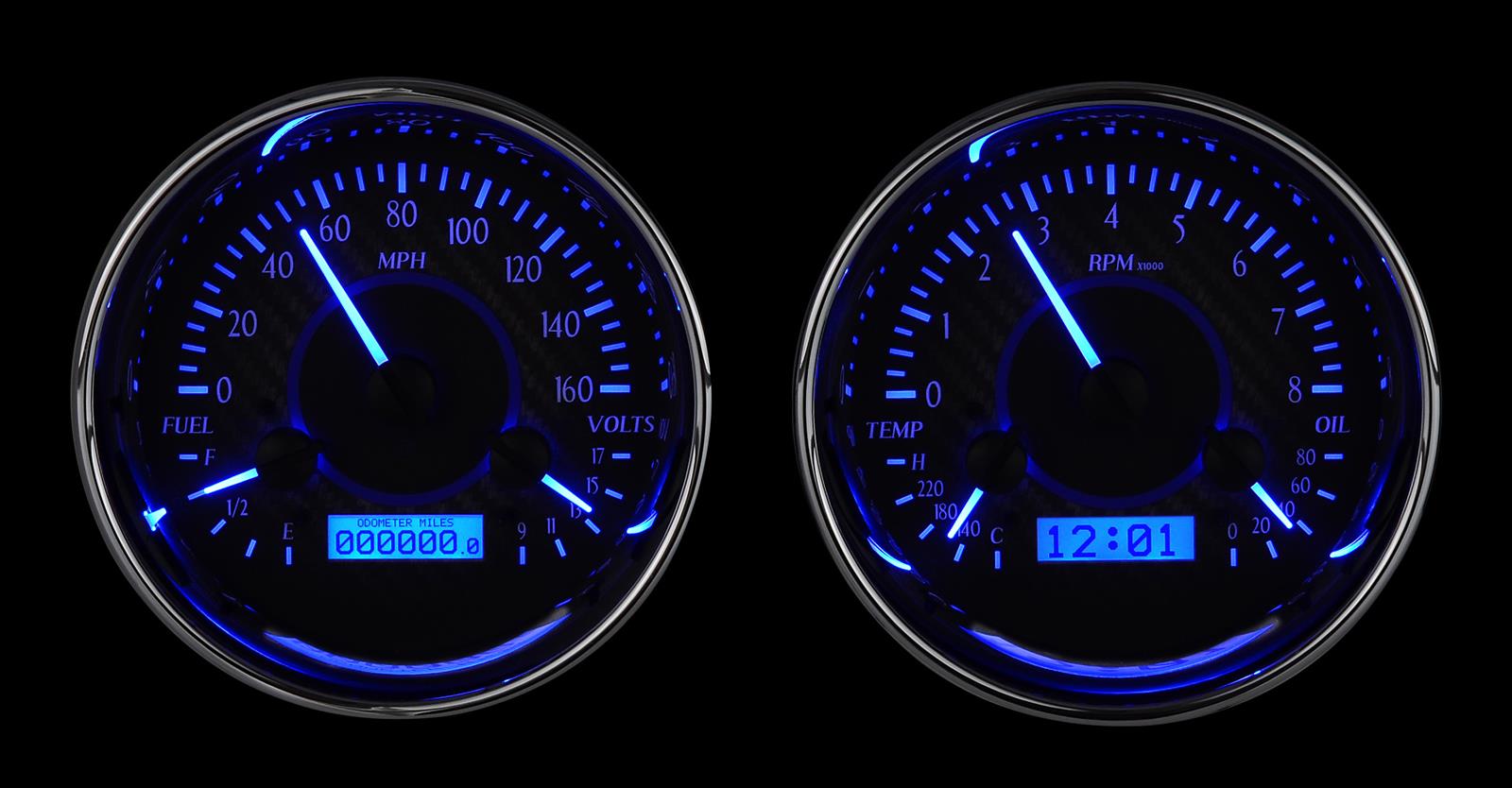 Dakota Digital VHX Series Universal Round Analog Gauge Kits VHX-1014-C-B