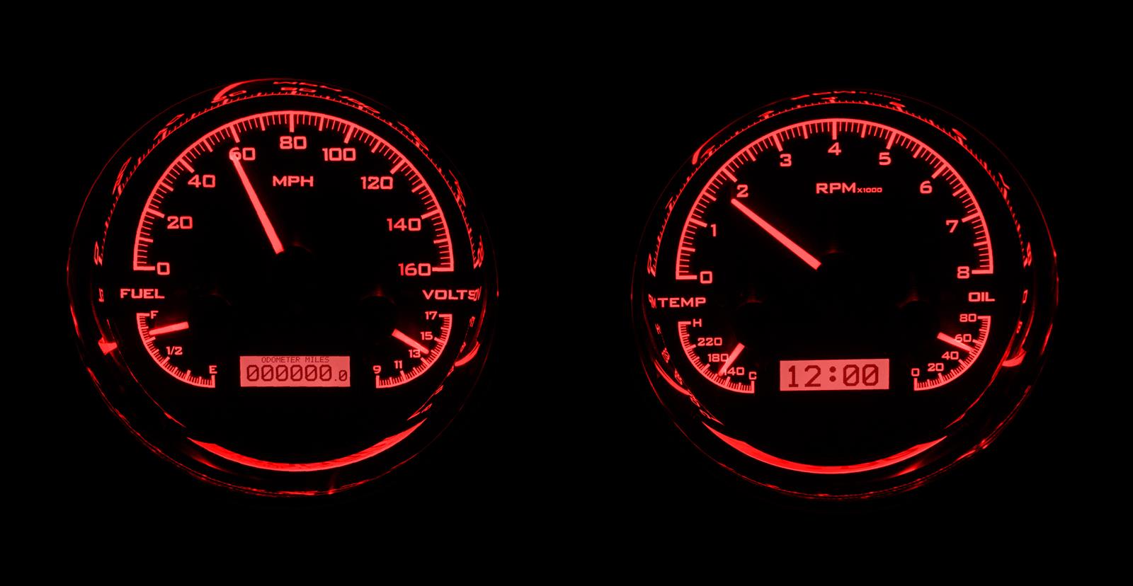 Dakota Digital VHX Series Universal Round Analog Gauge Kits VHX-1014-K-R