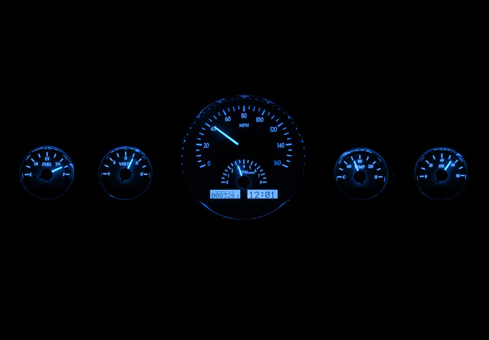 Dakota Digital VHX Series Universal Round Analog Gauge Kits VHX-1015-S-B