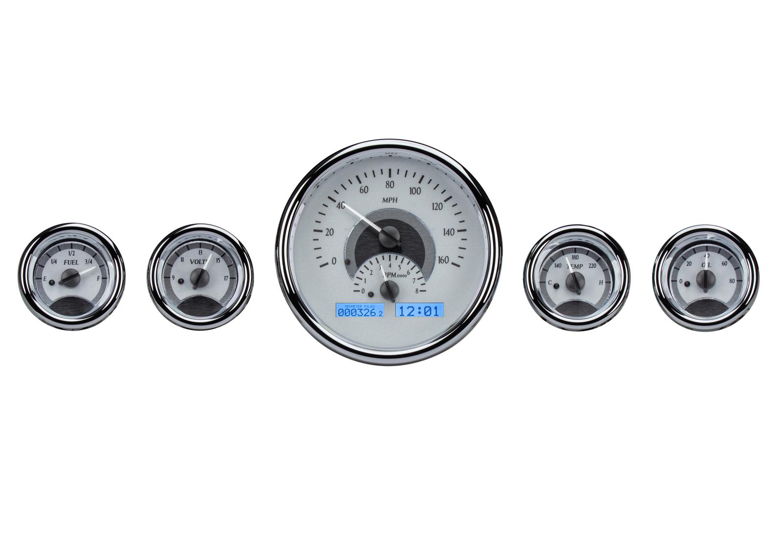 Dakota Digital VHX Series Universal Round Analog Gauge Kits VHX-1015-S-B