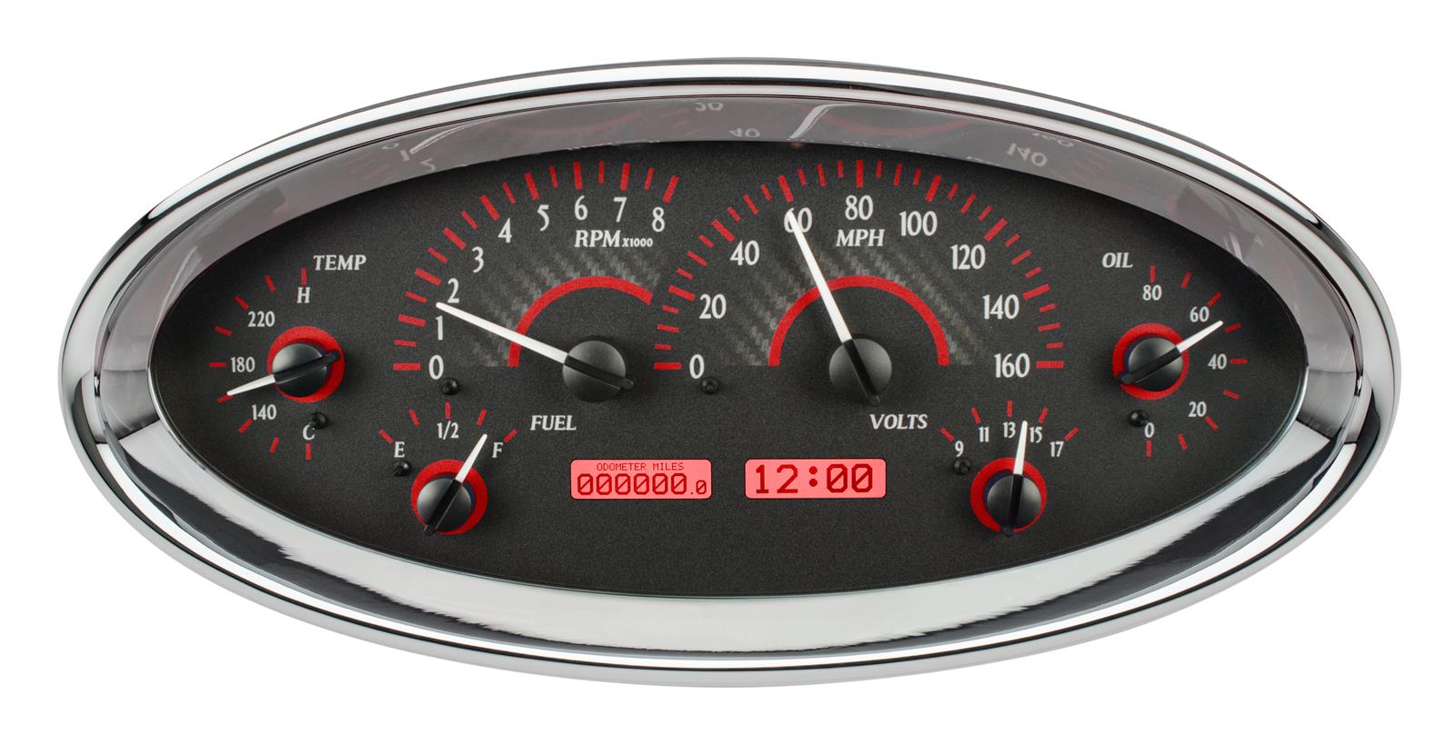 Dakota Digital VHX Series Elliptical Analog Gauge Kits VHX-1017-C-R