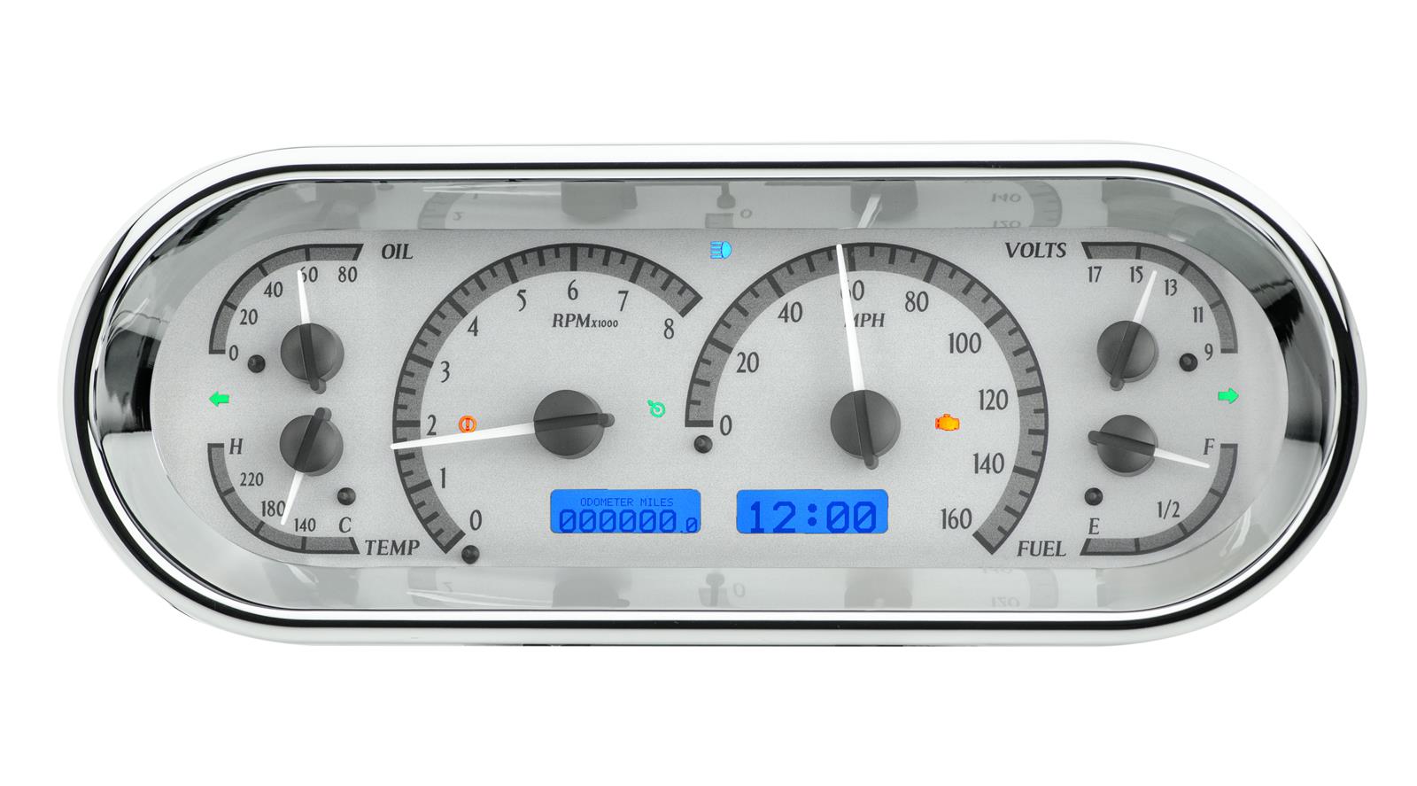 Dakota Digital VHX Series Recessed Oval Analog Gauge Kits VHX-1018-S-R