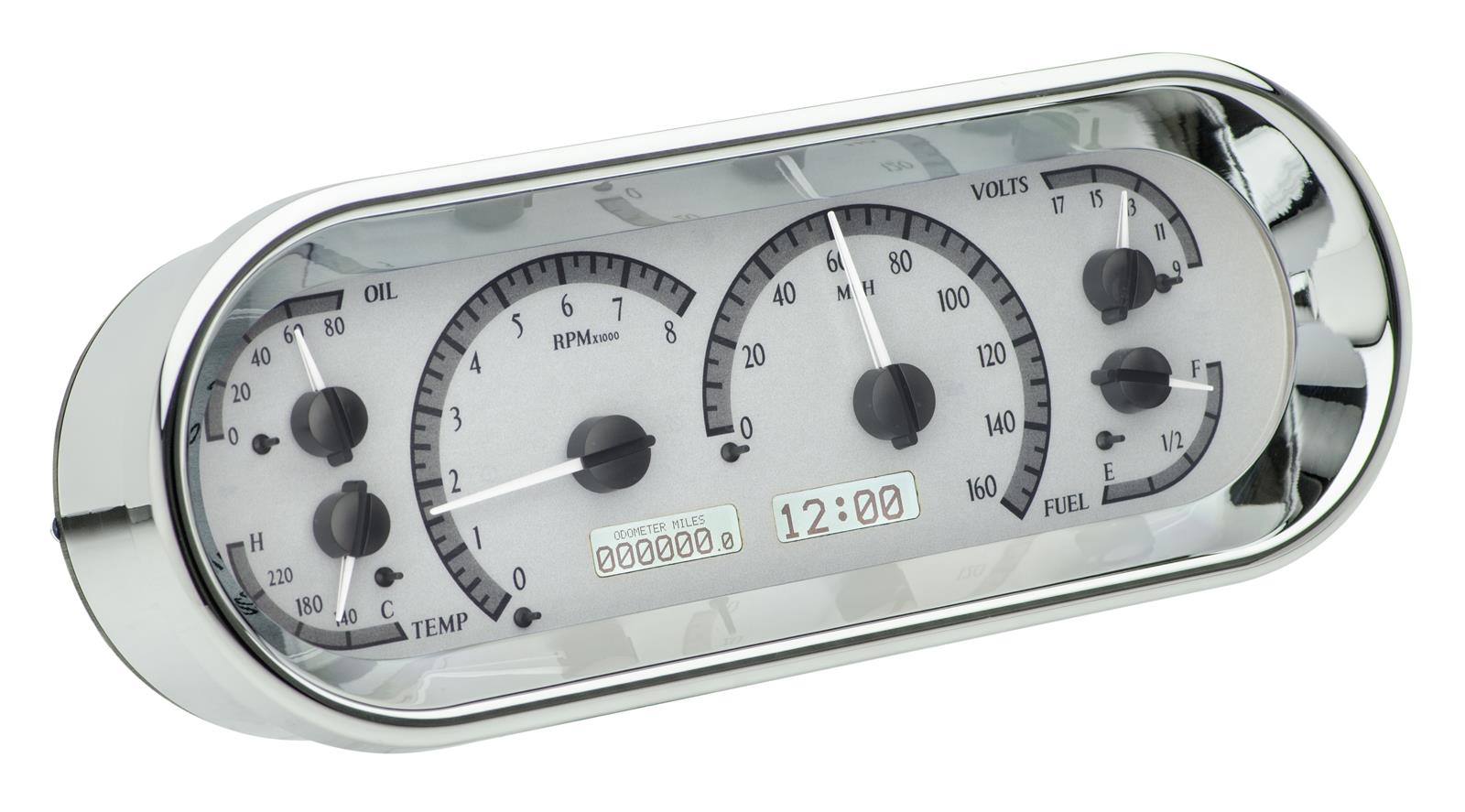 Dakota Digital VHX Series Recessed Oval Analog Gauge Kits VHX-1018-S-W
