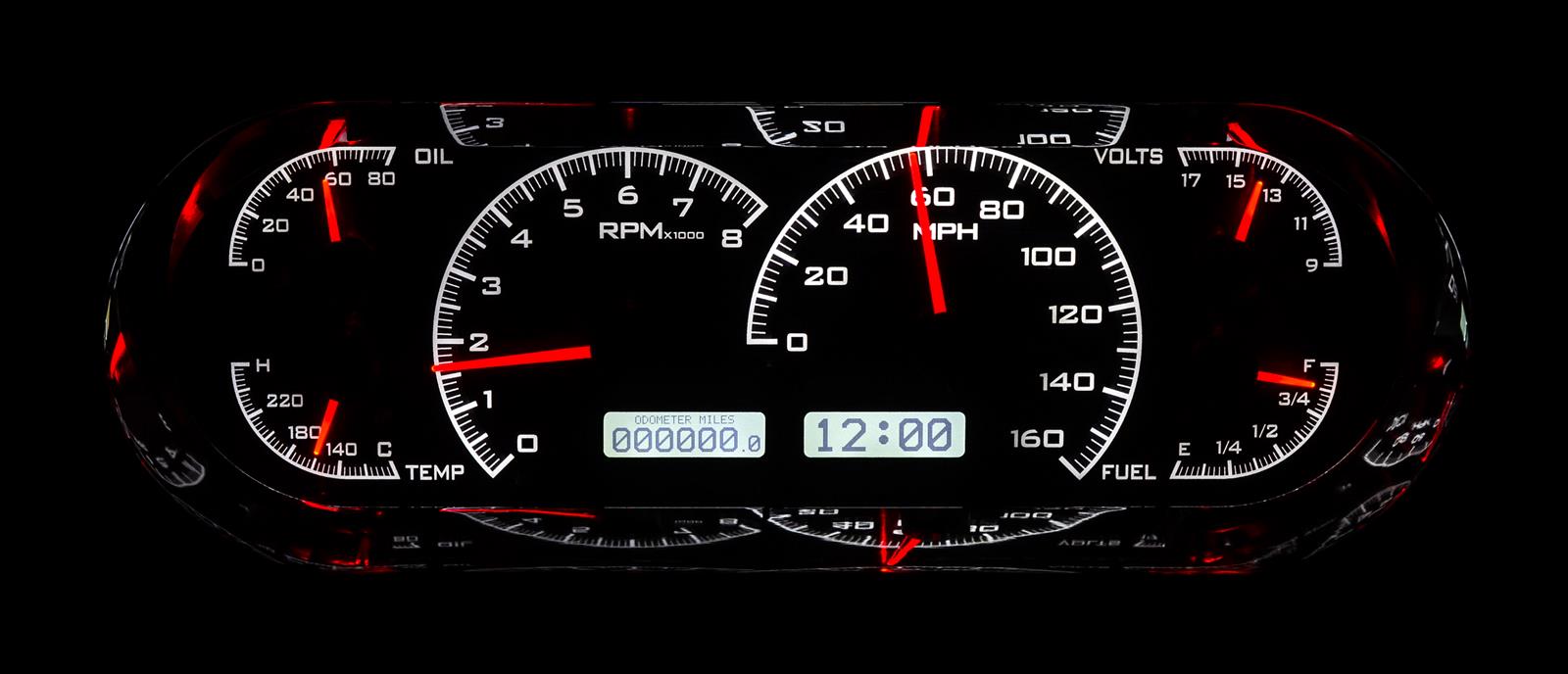 Dakota Digital VHX Series Recessed Oval Analog Gauge Kits VHX-1018-K-W