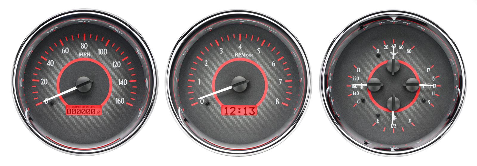 Dakota Digital VHX Series Universal Round Analog Gauge Kits VHX-1020-C-R
