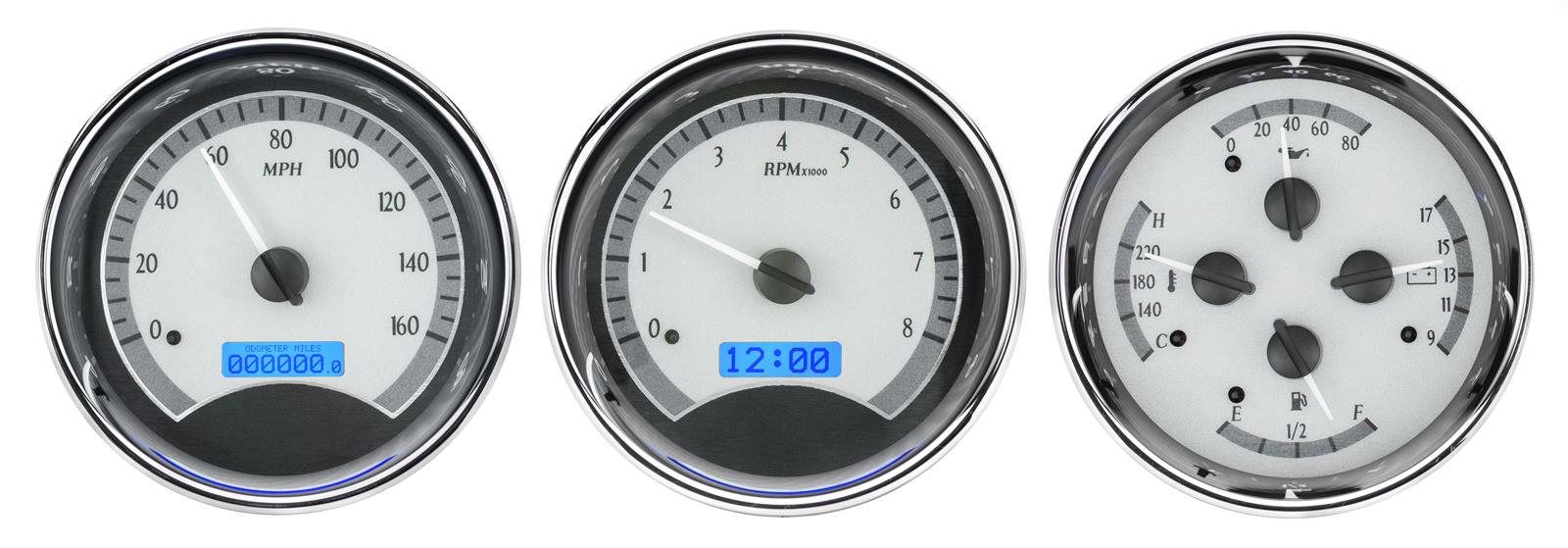 Dakota Digital VHX Series Universal Round Analog Gauge Kits VHX-1020-S-B