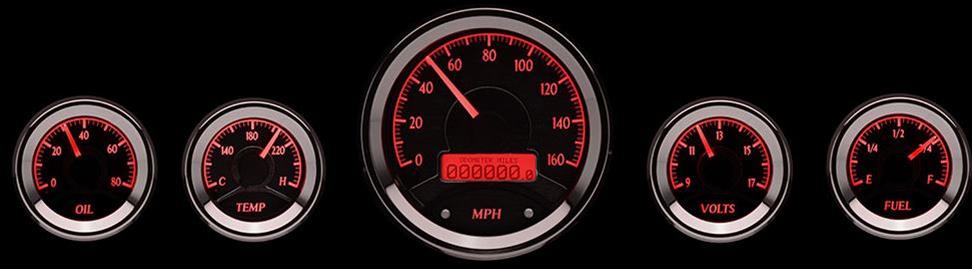 Dakota Digital VHX Series Universal Round Analog Gauge Kits VHX-1050-S-R