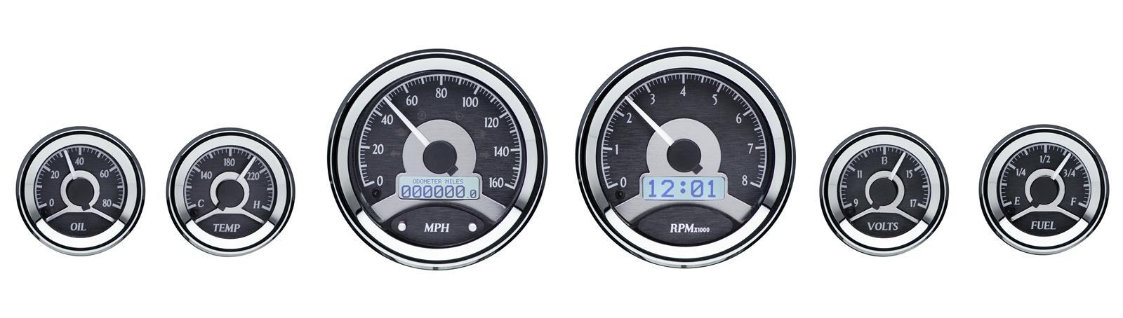 Dakota Digital VHX Series Universal Round Analog Gauge Kits VHX-1060-K-W