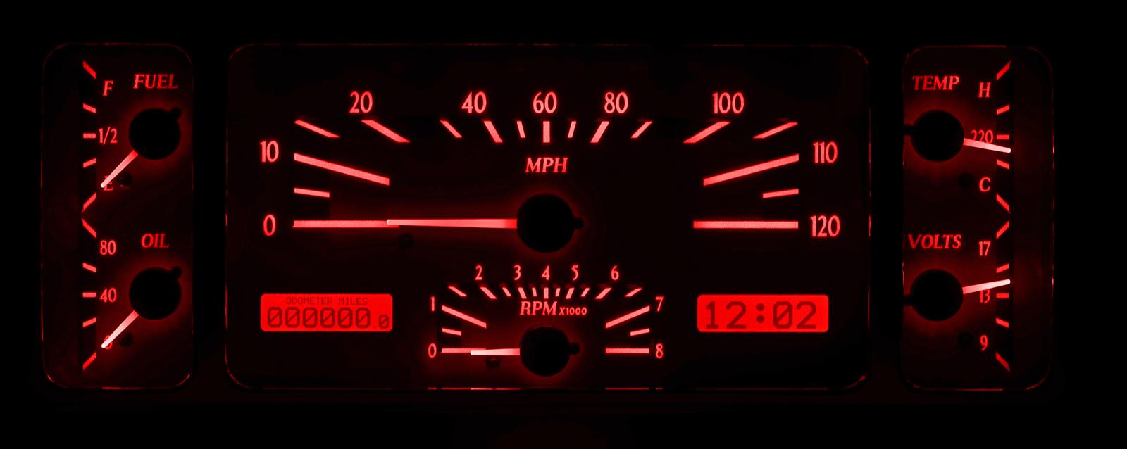 Dakota Digital VHX Series Direct-Fit Analog Gauge Systems VHX-40F-K-R