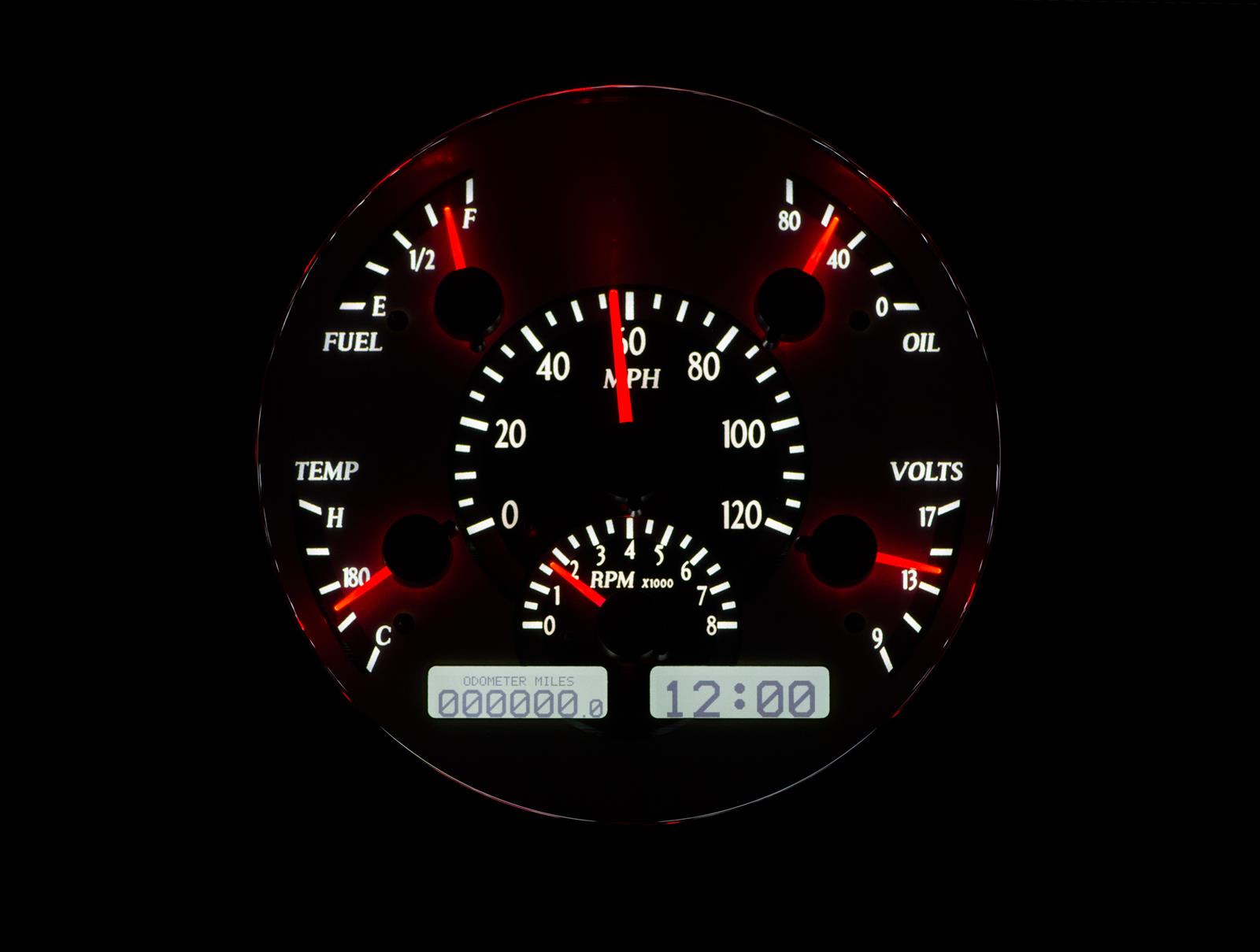 Dakota Digital VHX Series Direct-Fit Analog Gauge Systems VHX-49F-S-W