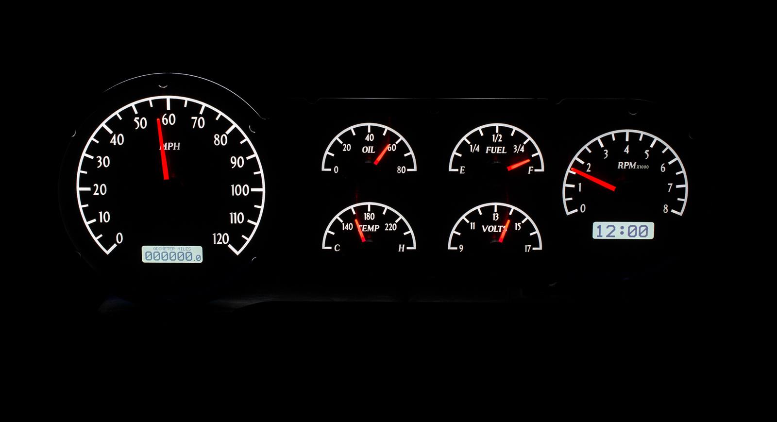 Dakota Digital Gauges VHX-53C-K-W