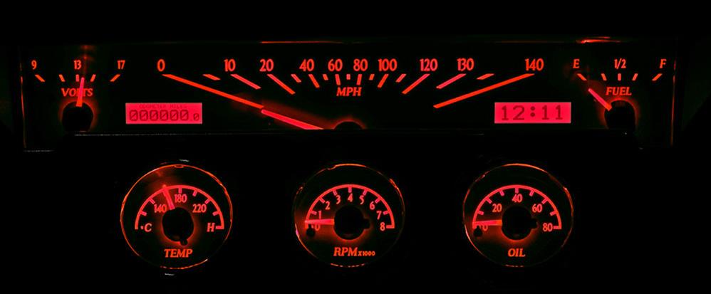 Dakota Digital VHX Series Direct-Fit Analog Gauge Systems VHX-61C-IMP-S-W