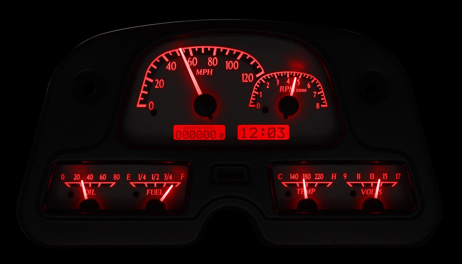 Dakota Digital VHX Series Direct-Fit Analog Gauge Systems VHX-62T-FJ-S-R