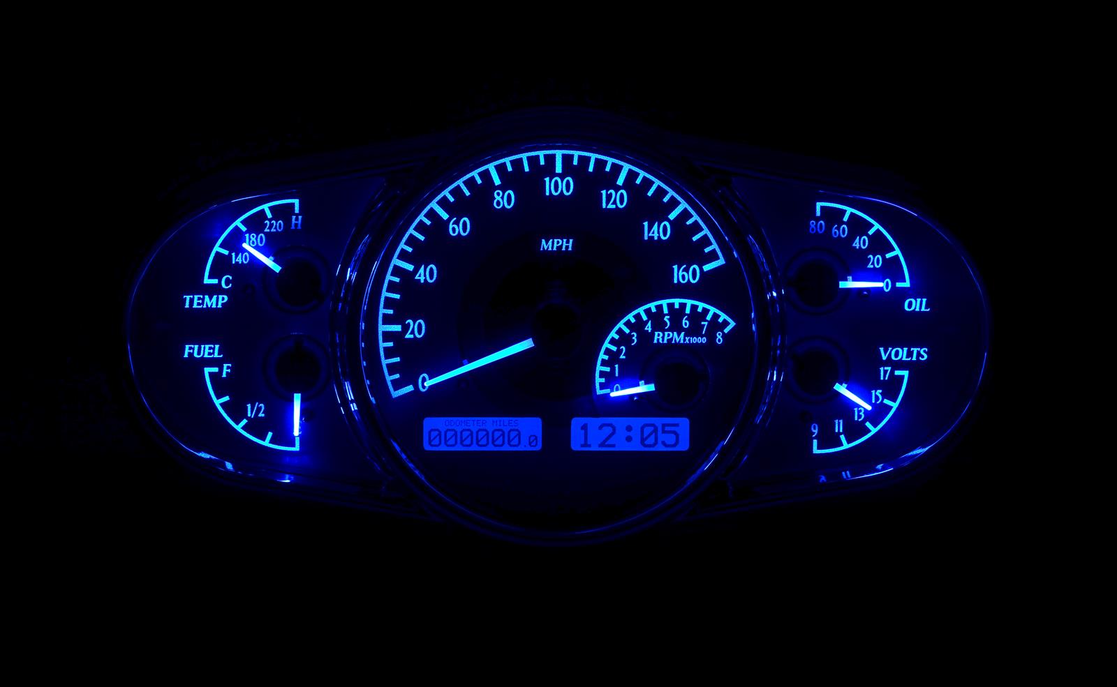 Dakota Digital VHX Series Multi-Level Elliptical Analog Gauge Kits VHX-1016-S-B