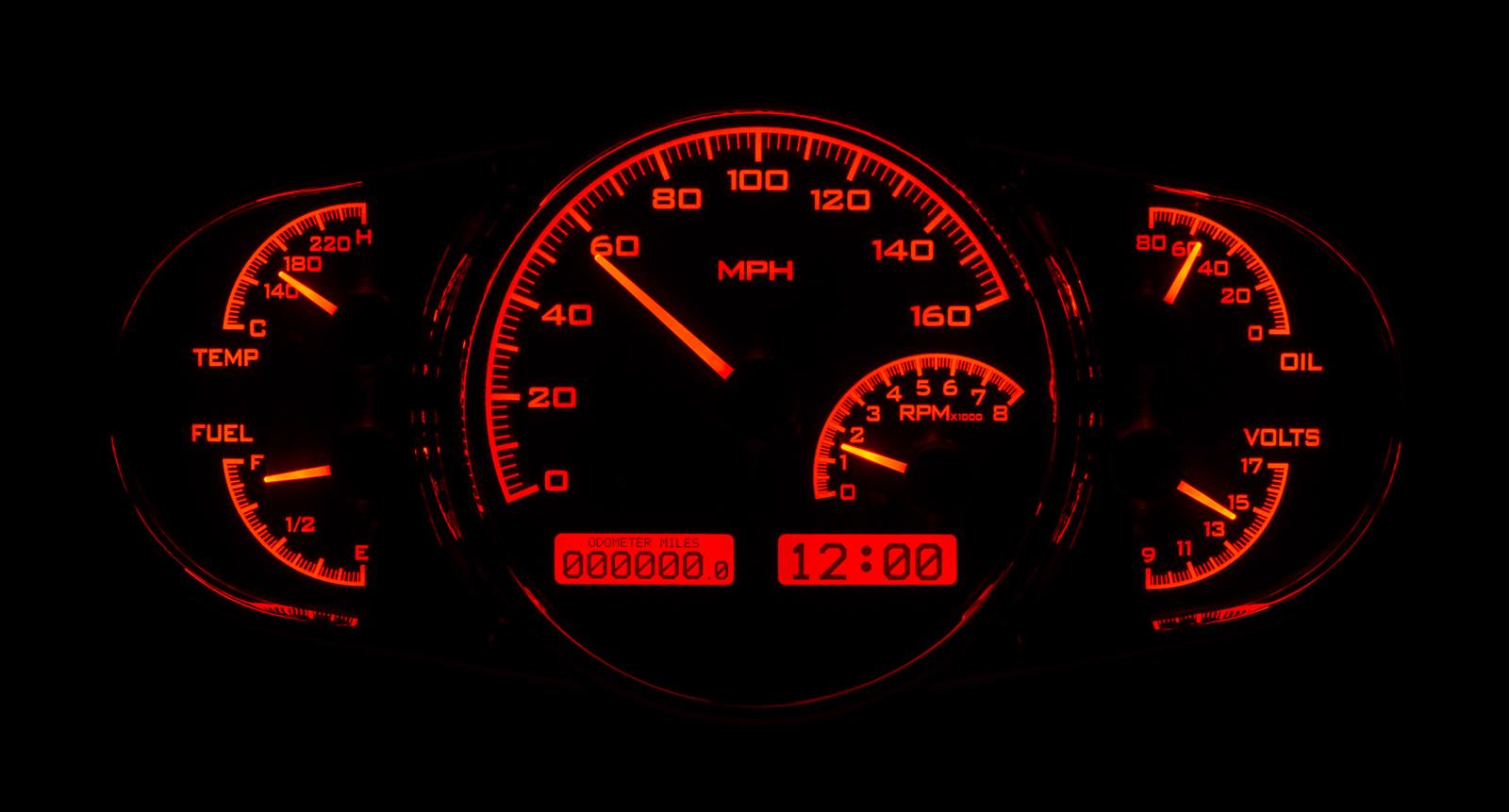 Dakota Digital VHX Series Multi-Level Elliptical Analog Gauge Kits VHX-1016-S-R