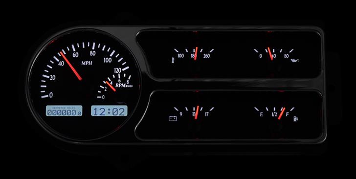 Dakota Digital VHX Series Direct-Fit Analog Gauge Systems VHX-48F-PU-K-R